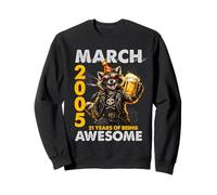 21st Birthday Raccoon Beer March 2005 Vintage 21 Years Old Sweatshirt