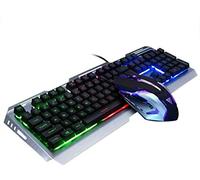 21stlady-Wired Clavier Gaming Mouse Combo Rainbow