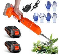 21V Hoe à Jardin motorisé sans Fil, 2 Outils de Jardinage et râteau, houe électrique Portable avec Batterie et unité de Chargement, pour désherber, desserrer Le Sol