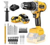 21V Perceuse Visseuse Sans Fil - 100Nm 2150RPM Visseuse Devisseuse Sans Fil | Brushless Perceuse à Percussion, 2 Batteries 4,0Ah, 20+3 Réglages de Couple, Mandrin 13mm, 2 Vitesses, 35 Accessoires
