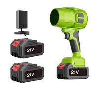 21V Souffleur Batterie, Souffleur à Feuilles Souffleurs De Feuilles sans Fil avec Batterie Et Chargeur, 600w / 5m³/Min 33,000r/Min, Portable pour Jardins, Cour, Feuille, Neige (2 Batterie)