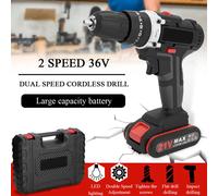 21VF Perceuse électrique sans fil à percussion multifonctionnelle Batterie au lithium haute puissance sans fil rechargeable Perceuse à main Moteur à brosse Outils électriques de bricolage à la maison