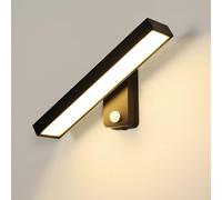 21W Applique Murale Exterieur LED Detecteur de Mouvement, 3000K Blanc Chaud, 350° Réglable Lampe Mural Exterieur, Noir Luminaire Mural Moderne pour Terrasse, Jardin, Garage