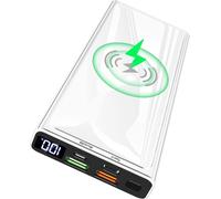 22.5w Pd20w Qc 3.0 Wireless Power Bank With Led Display 10000mah With Portable Fast Charger, 2 Inputs And 4 Outputs (Qi & Usb C) For Iphone, Samsung, Huawei, Ipad, Tablet, Airpods Etc