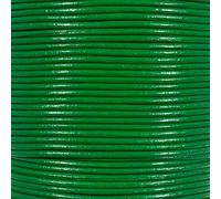 22,9 m en solide rond 1,5 mm et 2 mm véritable et cordon de cuir véritable pour une utilisation comme Corde de tressage - Grande variété de couleurs 2mm vert kelly