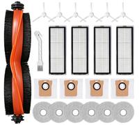 22 Accessoires Compatible avec Xiaomi X20+/X10+/X20 Plus/X10 Plus Robot Vacuum Aspirateur Rechange 1 Brosse Principale 6 Brosses Latérales 4 Filtre 4 Sacs à Poussière 6 Serpillere 1 Brosse Nettoyage