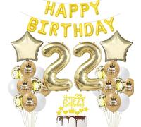 22 ans Anniversaire Femme Déco Ballon 22 ans Anniversaire Décoration Or 22 ans Fête Décoration Champagne Or 22 Anniversaire ballon Homme Femme Décoration Anniversaire 22 ans Ballon 22 ans Or