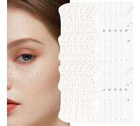 22 Autocollants Temporaires de Taches de Rousseur Pailletées - Fausses Taches de Rousseur Étincelantes Résistantes à l'Eau, Stickers Visage Autoadhésifs pour Maquillage de Festival, Halloween (Argent)