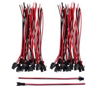 22 AWG JST SM JST Connector 2 Pin Adaptateur de Connecteur Mâle et Femelle avec Câble de Électrique de 135 mm pour LED Light, 20 Paires