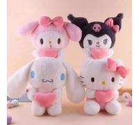 22 cm Sanrio Hello Kitty Kuromi oreiller KT peluche jouet filles doux peluche animaux jouets coeur ma mélodie cannelle trucs poupée cadeaux. Melody