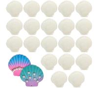 22 Coquilles Saint Jacques naturels,Grands Coquillage Décoration pour Bricolage,Artisanat,Blanc décoration de Cuisine,décoration de collation,décoration d'aquarium (7-8 cm)