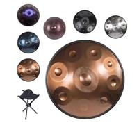 22"D Minor Music Handpan 9/10/12 Notes Instruments De Tambour En Handpan En Acier, 432/440 Hz Instruments De Musique À Percussion Ensemble De Tambour À Main(A,10 notes(440HZ))