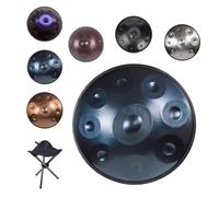 22"D Minor Music Handpan 9/10/12 Notes Instruments De Tambour En Handpan En Acier, 432/440 Hz Instruments De Musique À Percussion Ensemble De Tambour À Main(E,12 notes(440HZ))