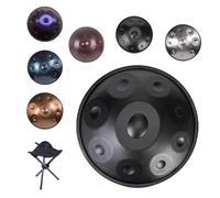 22"D Minor Music Handpan 9/10/12 Notes Instruments De Tambour En Handpan En Acier, 432/440 Hz Instruments De Musique À Percussion Ensemble De Tambour À Main(C,9 notes(440HZ))
