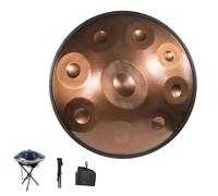 22"D Minor Music Handpan 9/10/12 Notes Instruments De Tambour En Handpan En Acier, 432/440 Hz Instruments De Musique À Percussion Ensemble De Tambour À Main(Gold,9 notes(440HZ))
