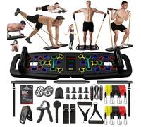 22-in-1 Home Gym Equipment, Portable Push Up Stands Press Up Board Handles for floor Home Gym Systems with 36 Gym Accessories, Resistance Band Bar,Abdominal Rollers