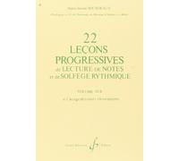 BOURDEAUX MARIE-JEANNE - 22 LECONS PROGRESSIVES DE LECTURE DE NOTES ET DE SOLFEGE VOL.3B
