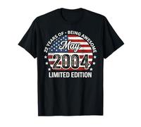22 mai Anniversaire Homme Femme 2004 Drapeau américain génial T-Shirt
