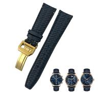 22 mm 20 mm 21 mm Bane de montre tissée à la vache ajusté pour IWC Portugieser Pilot's Watches Portofino IW5007 Boucche de montre en cuir souple bleu