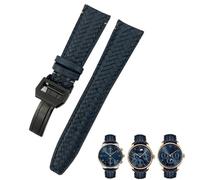 22 mm 20 mm 21 mm Bane de montre tissée à la vache ajusté pour IWC Portugieser Pilot's Watches Portofino IW5007 Boucche de montre en cuir souple bleu