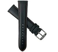 22 mm bracelet de montre en cuir de buffle véritable Band pour homme Rembourré SS Boucle Noir/rouge