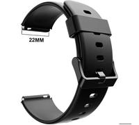 22 mm Bracelet de Remplacement en Silicone - Compatible avec Montre Connectée Blackview R30MAX /X20/R60-Noir