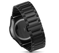 22 mm Libération rapide montre Bandes Pinhen Coque en silicone Cuir Milanaise Bracelet de rechange en acier inoxydable pour Samsung Gear S3, Pebble Time, moto 360, LG G Watch, Asus ZenWatch, Ticwatch Papillons/Noir