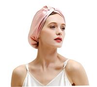 22 Momme Mulberry Silk Sleep Cap for Women Hair Care, Natural Silk Night Bonnet with Elastic Stay On Head (1Pc, Light Plum)