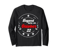 22 Octobre Anniversaire Legend Man Boy Since October 22nd Manche Longue