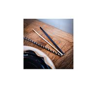 22 PAILLES CARTON BLEU MARINE ET OR 19,5CM