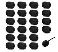 22 Pcs Mousse Micro Casque, Petit Filtre de Bruit de Microphone, Housse en Mousse Anti-Jet Épaissie pour Microphone Casque,pour Microphone Casque Lavalier,Taille Mini（Noir）