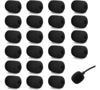 22 Pcs Mousse Micro Casque,Petit Filtre de Bruit de Microphone,Housse en Mousse Anti-Jet Épaissie pour Microphone Casque,pour Microphone Casque Lavalier,Taille Mini¿Noir¿
