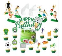 22 pièces de décorations de figurines de football pour gâteaux, petits pics pour cupcakes, adaptés aux fêtes à thème football pour garçons et filles, cadeau d'anniversaire pour gâteau