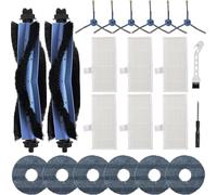 22 Pièces de Rechange pour Eufy Omni C20 Aspirateur, Kit d'accessoires | Comprenant 2 Brosses Principales, 6 Filtres, 6 Brosses Latérales, 6 Serpillières, 1 Brosse de Nettoyage et 1 Tournevis