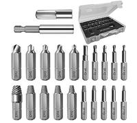 22 Pièces Endommagé Vis Extracteurs, Endommagé Vis Extracteurs, HSS Ensemble Décapant Boulon avec Porte-Embout Magnétique Et Adaptateurde Douille pour Vis Cassée, Décapant Dénudé Boulon