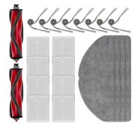 (22 pièces) Kit d'accessoires et de pièces de rechange pour aspirateur robot Roborock Q7 M5, Q7 M5+, Q7 L5, Q7 L5+, 2 brosses rotatives, 8 brosses latérales, 8 filtres HEPA, 4 lingettes de nettoyage
