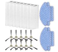 (22 Pièces) M210 Accessoires Compatibles Avec Lefant M210B, M213S, M210S, M210, M213, OKP Life K2, K3, K3A, K4, K5, 8 Filtres HEPA, 10 Brosses latérales, 4 Tampons à franges, Pièces de Rechange