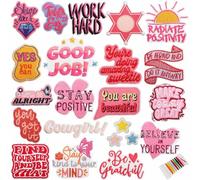22 Pièces Patch Thermocollant,Piece Thermocollante Vetement,DIY Broderie Autocollants Texte,Thermocollante Enfant pour Jeans,Chapeau,T-Shirt,Veste, Jupe, pour Enfants et Adultes