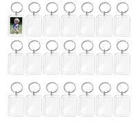 22 pièces Porte-Clés Photo, Personnalisé Porte Clef Photo acrylique transparent double face pour Enfant Hommes Femmes