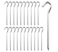 22 Pièces Sardines de Fixation en Aluminium Piquets et Crochets pour Le Jardin, Camping et Voyage