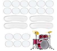22 Pièces Silicone Tambour Amortisseur Gel, Atténuateurs d'Harmoniques, Ovales et Longs Tampons Amortisseurs de Son Contrôle de la Tonalité, Accessoire Silencieux pour Contrôle du Son de Batterie