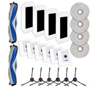 (22 pièces) T30 Pro Omni Accessoires de rechange pour ECOVACS DEEBOT T30 Omni, T30 Pro Omni aspirateur robot, 2 brosses rotatives, 4 filtres HEPA, 6 brosses latérales, 6 sacs à poussière 4 serpillères