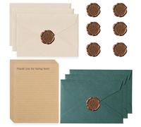 22 Pièces Vintage Enveloppe, L'ensemble de Papeterie Vintage Papier, papier Parchemin, Adecuado para el día de San Valentín, Invitaciones de Boda, Bricolaje, Cumpleaños Vert