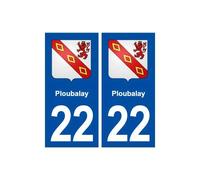 22 Ploubalay blason ville autocollant plaque sticker - Angles : droits