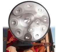 22 Pouces 9/10/12 Notes Harmonic Tambour À Main - Handpan Drum, Instrument À Percussion En Acier De Tambour À Main En Ré Mineur, 432 Hz/440 Hz Handpan Drum Instrument(Silver-12Notes,440Hz)