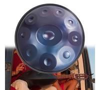 22 Pouces 9/10/12 Notes Harmonic Tambour À Main - Handpan Drum, Instrument À Percussion En Acier De Tambour À Main En Ré Mineur, 432 Hz/440 Hz Handpan Drum Instrument(Blue-10Notes,440Hz)