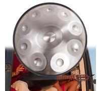 22 Pouces 9/10/12 Notes Harmonic Tambour À Main - Handpan Drum, Instrument À Percussion En Acier De Tambour À Main En Ré Mineur, 432 Hz/440 Hz Handpan Drum Instrument(Silver-10Notes,440Hz)