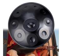 22 Pouces 9/10/12 Notes Harmonic Tambour À Main - Handpan Drum, Instrument À Percussion En Acier De Tambour À Main En Ré Mineur, 432 Hz/440 Hz Handpan Drum Instrument(Black-10Notes,432Hz)