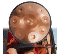 22 Pouces 9/10/12 Notes Harmonic Tambour À Main - Handpan Drum, Instrument À Percussion En Acier De Tambour À Main En Ré Mineur, 432 Hz/440 Hz Handpan Drum Instrument(Gold-9Notes,440Hz)