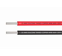 22 spécifications fil de silicium, fil d'alimentation slicon résistant à haute température [3 m Noir et 3 m rouge] 22awg roz60 faisceau de cuivre pour bricolage RC Toy Model car Battery clip cable